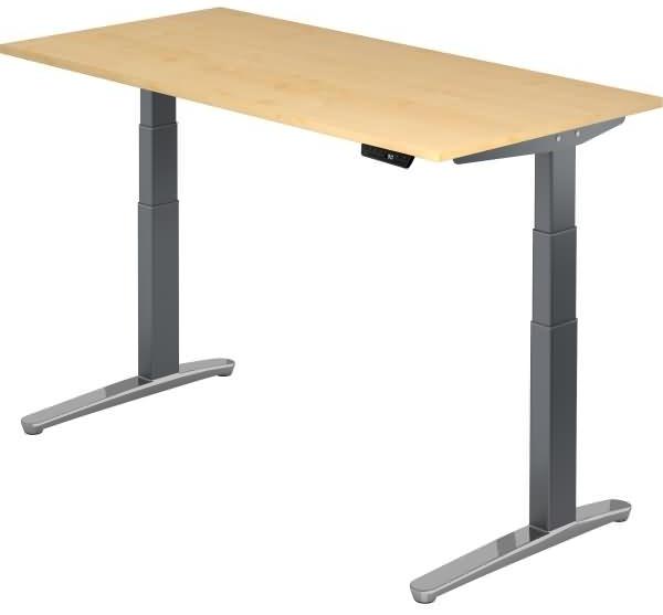 'XBHM16' Sitz-Steh-Schreibtisch elektrisch 160x80 cm Ahorn Graphit, poliert