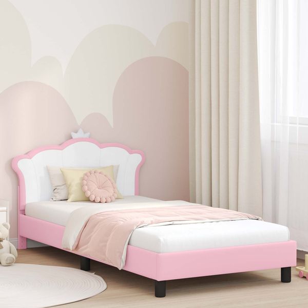 vidaXL Kinderbettgestell mit Kopfteil Rosa 80 x 200 cm PU 42011081