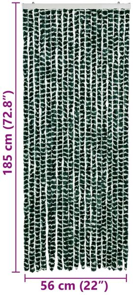 vidaXL Insektenschutz-Vorhang Grün und Weiß 56x185 cm Chenille 325445 Bild 7