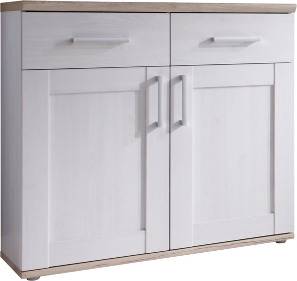 Schuhschrank Romy / Romance, Holzwerkstoff, Weiß, Holzfarben, 96 x 91 x 38 cm