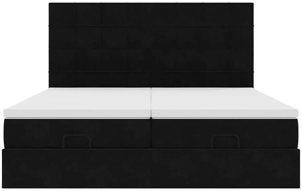 vidaXL Ottoman-Bett mit Matratzen Schwarz 200x200 cm Samt 3313780 Bild 7