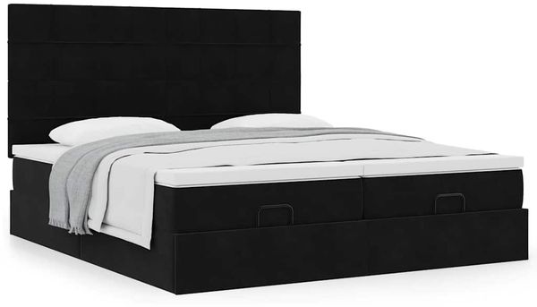 vidaXL Ottoman-Bett mit Matratzen Schwarz 200x200 cm Samt 3313780 Bild 4