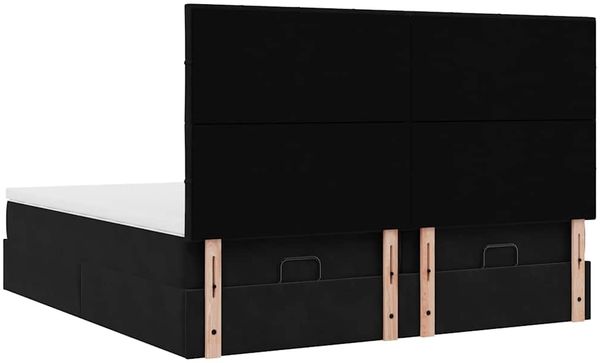 vidaXL Ottoman-Bett mit Matratzen Schwarz 200x200 cm Samt 3313780 Bild 9