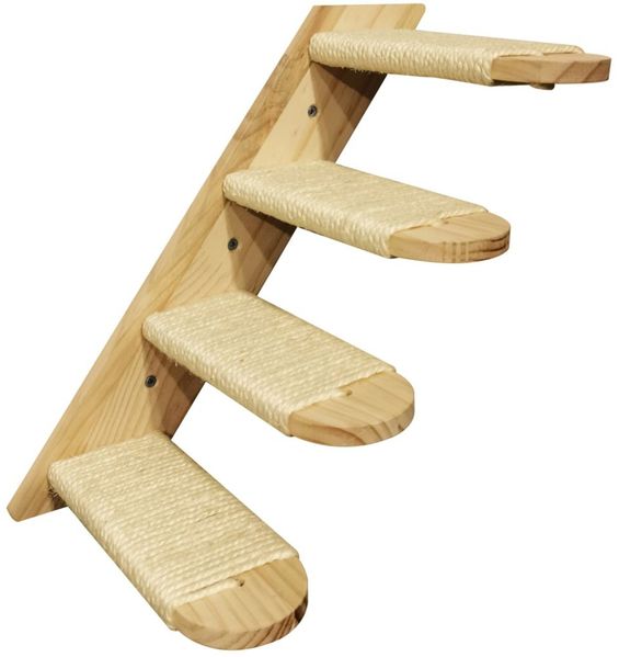 Katzen Wandtreppe 4-Sprossen Kletterleiter Katzenkletterbrücke Katzenleiter Kletterbaum Kletterwand Wandbrücke Katzenbrücke Katzenbrücke Kletterbrücke Katzenkletterweg
