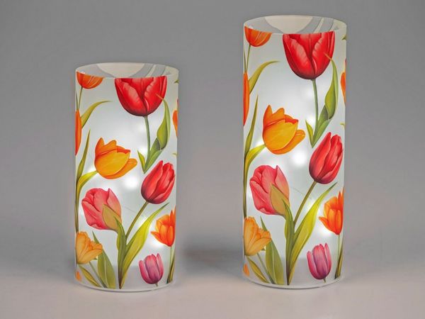 formano Nachttischlampe Tulpen, mit Timerfunktion, Mehrfarbig, Motiv: Blumen, Höhe: 16cm