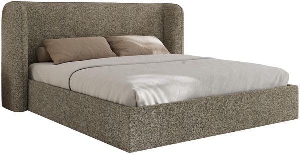 Polsterbett Bett mit Holzlattenrost Schlafzimmer Bett Doppelbett gepolstertes Kopfteil - EMORA CLASSIC - 140x200 cm - Grau Strukture Bild 6