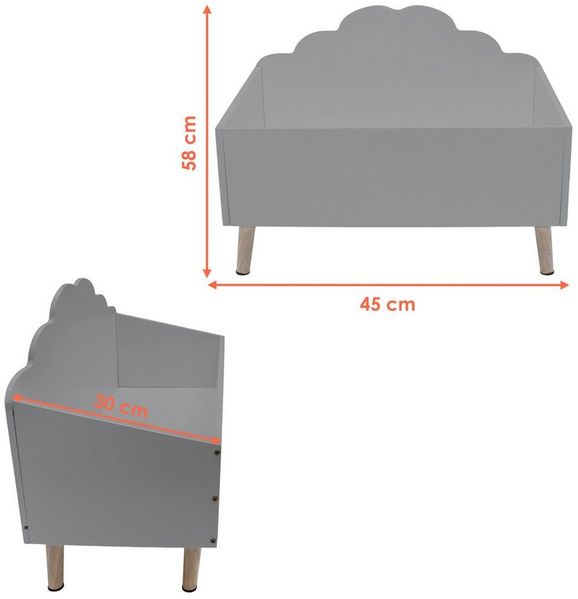 Spetebo Aufbewahrungsbox Kinder Aufbewahrungstruhe Wolke 58 x 45 cm (Anzahl, 1 St, Stück), robust und langlebig