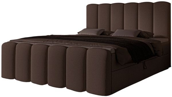 Compleo Boxbett Wolkenbett, Bequem H3 CAOBA, Doppelbett gepolstertes Kopfteil mit Bettkasten