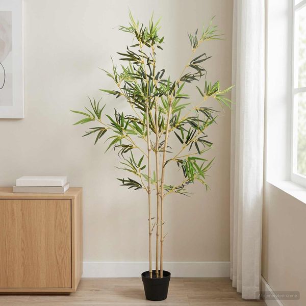 vidaXL Kunstbambusbaum Grün 55 x 16 x 150 cm Stoff und Bambus 42042069