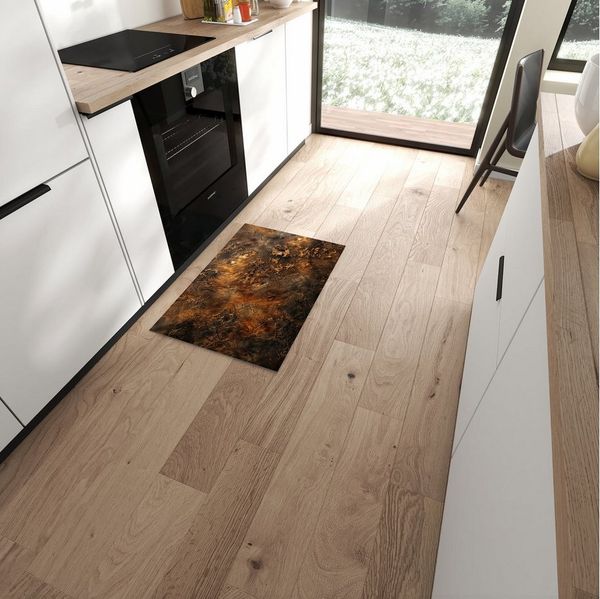 Primedeco Teppich Küchenteppich Abstrakte Erde PVC rutschfest abwaschbar Läufer, Rechteckig, Höhe: 3 mm, Pflegeleicht & Wasserabweisend
