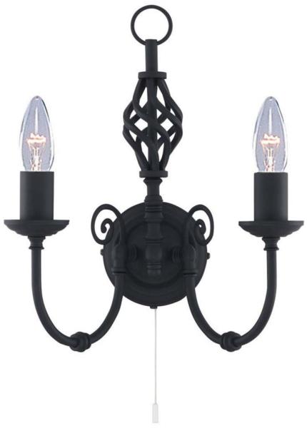 Wandleuchte, Schwarz, H 33 cm, ZANZIBAR