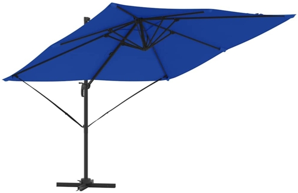 vidaXL Roma Parasol Blau 286 x 284 x 265 cm Aluminium und Polyester 42003340