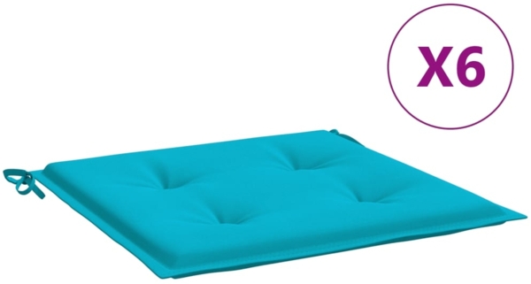vidaXL Gartenstuhl-Kissen 6 Stk. Türkis 50x50x4 cm Stoff 361097