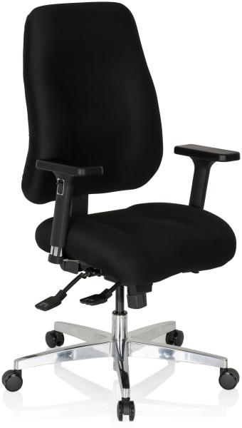 hjh OFFICE Profi Bürostuhl ZENIT COMFORT Stoff, Verstellbare Sitzhöhe, Mit Armlehne, Schwarz