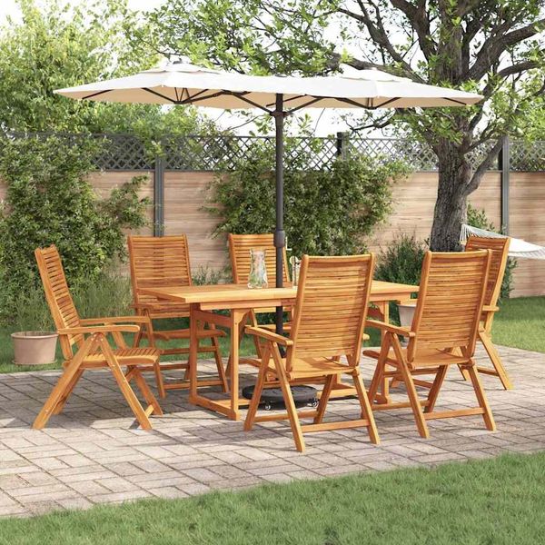 vidaXL Garten Essgruppe 7 pcs Braun Massivholz Akazie 3375721