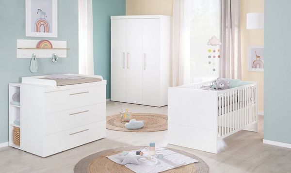 roba® Babybett Kimi - 70x140 cm - Gitterbett aus Holz - Weiß