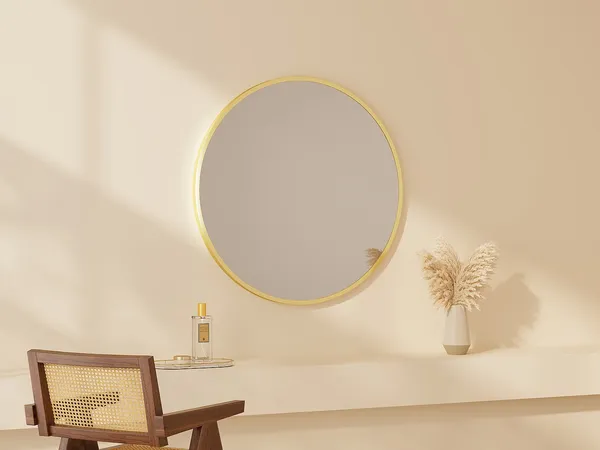 Vente-unique - ELYRO Spiegel Metall Goldfarben - B 2,3 cm x H 80 cm x L 80 cm