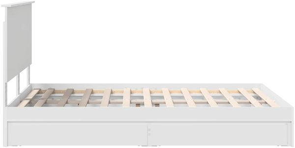 vidaXL Aufbewahrungsbett mit Kopfteil Weiß 140 x 200 cm Holzwerkstoff 3411201 Bild 9