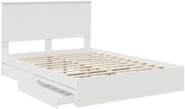 vidaXL Aufbewahrungsbett mit Kopfteil Weiß 140 x 200 cm Holzwerkstoff 3411201 Bild 5