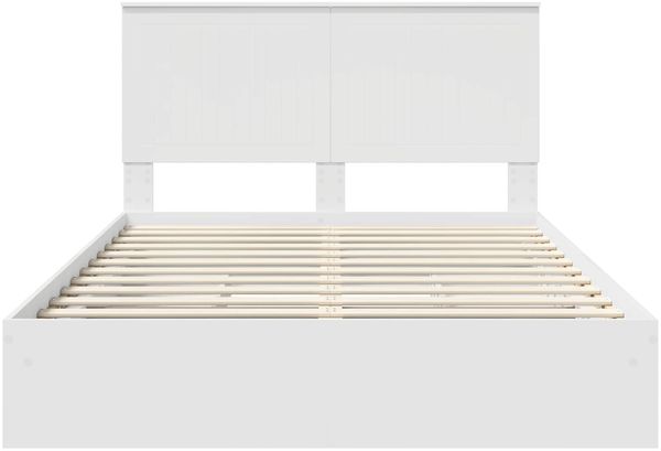 vidaXL Aufbewahrungsbett mit Kopfteil Weiß 140 x 200 cm Holzwerkstoff 3411201 Bild 8
