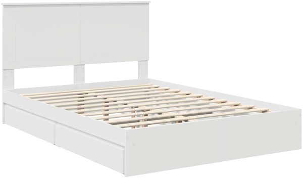 vidaXL Aufbewahrungsbett mit Kopfteil Weiß 140 x 200 cm Holzwerkstoff 3411201 Bild 4