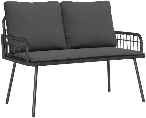 vidaXL Gartenbank mit Kissen Anthrazit 114 x 64 x 90cm Stahl 4108261