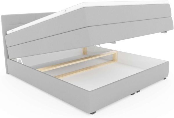 99rooms Madagaskar Boxspringbett Kunstleder MADRYT Schwarz 180x200 cm Taschen-Federung Bild 5