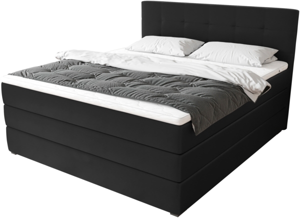 99rooms Madagaskar Boxspringbett Kunstleder MADRYT Schwarz 180x200 cm Taschen-Federung Bild 3