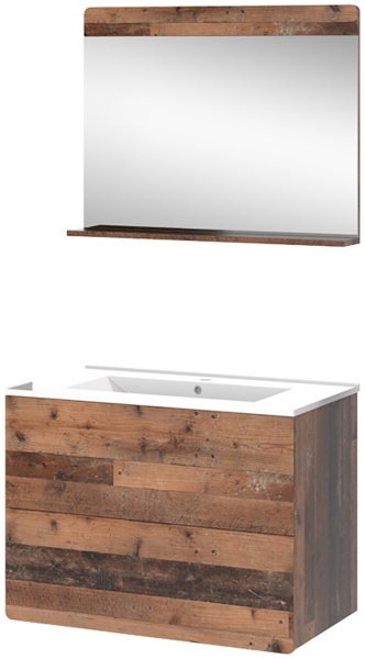 Badmöbel-Set Izan Oldstyle 3 Teile mit Spiegel Vicco