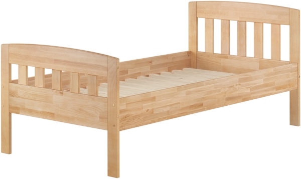 Stabiles Buchen-Einzelbett Seniorenbett in zeitlosem Stil 100x200 mit wählbarem Zubehör V-60.76-10Rollrost inkl.