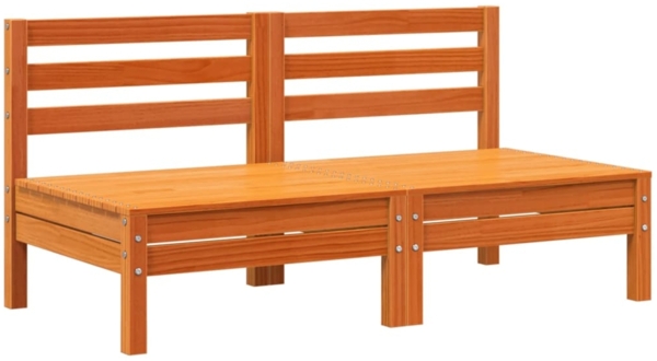 vidaXL Gartensofas ohne Armlehnen 2 Stk. Wachsbraun Massivholz Kiefer 838002