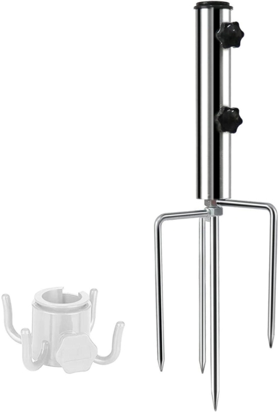 Schirmständer 4 Heringe Abnehmbar Einstellbar Metall Bodenanker für Sonnenschirm