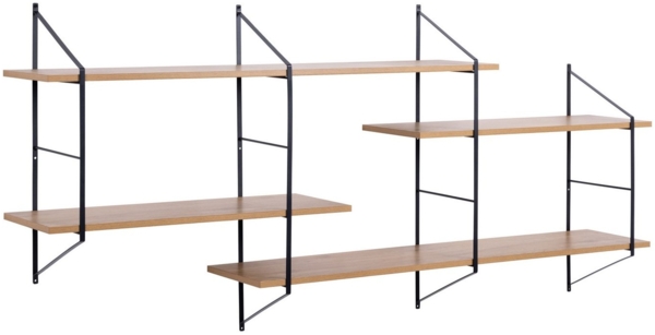 Hängeregal >Belfast< in Wildeiche, MDF, Stahl - 191x79x25,5cm (BxHxT)