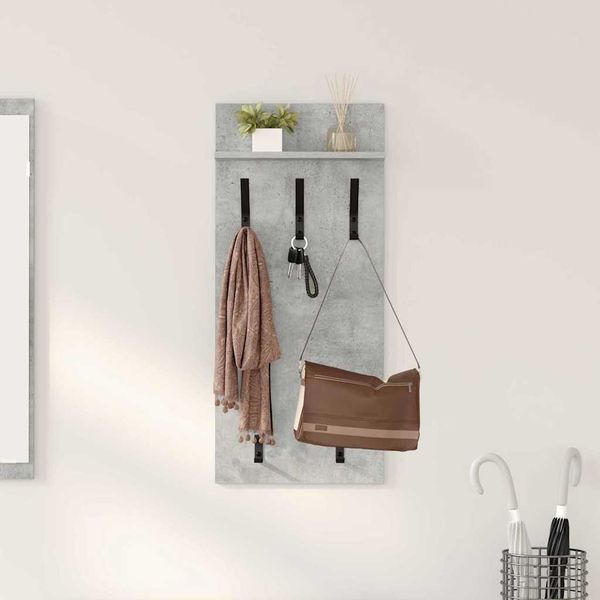 vidaXL Wandmontierter nachttisch mit Regal Beton Grau 40 x 10 x 90 cm 874454