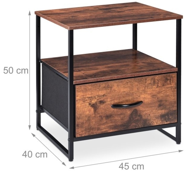 Nachttisch Industrial mit Schublade Bild 4