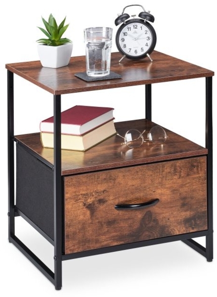 Nachttisch Industrial mit Schublade Bild 1