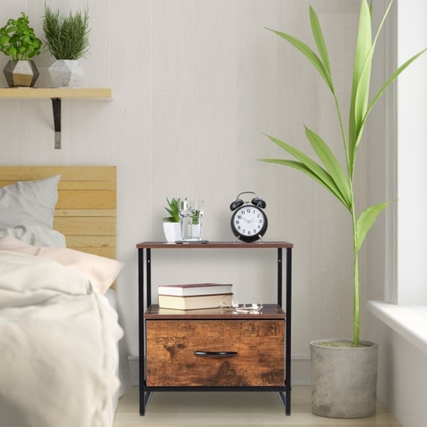 Nachttisch Industrial mit Schublade Bild 2
