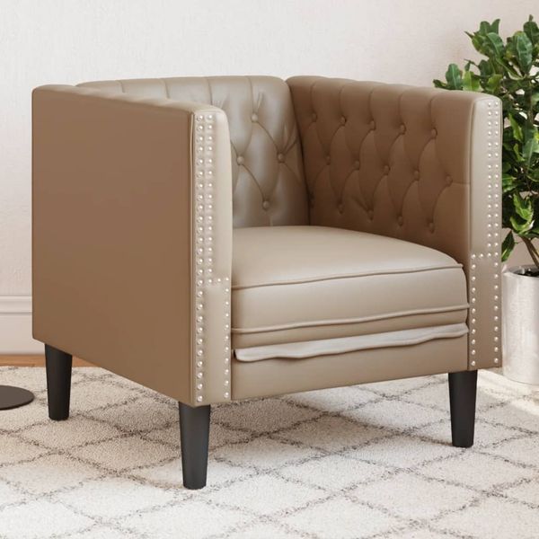 vidaXL Chesterfield-Sessel Cappuccino Kunstleder 372657