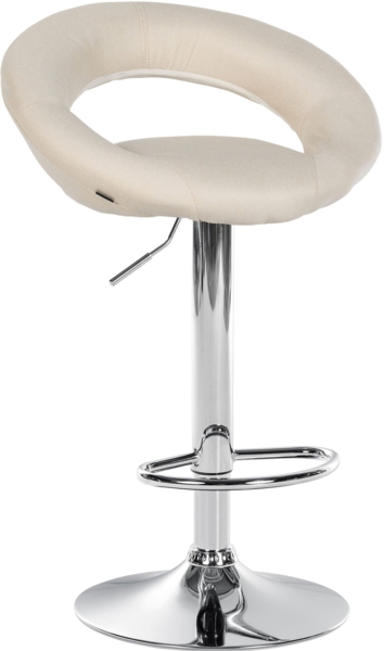 CLP Barhocker Olinda Stoff drehbar und höhenverstellbar,creme chrom