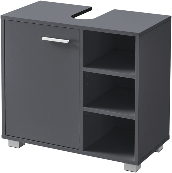 Waschbeckenunterschrank Narvik 56x60x31 cm Dunkelgrau en. casa