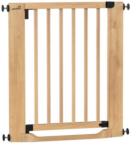 Geuther Treppenschutzgitter Easylock Flatstep Holz 71–133 cm, ohne Bohren Auto-Close flach Tritt, Treppenschutzgitter