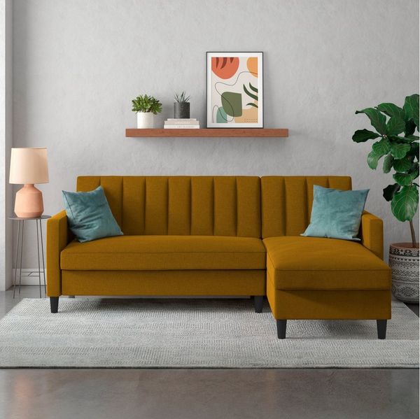 Dorel Home Ecksofa Celine, L-Form, mit Bett-Funktion und Stauraum. Recamiere beidseitig montierbar