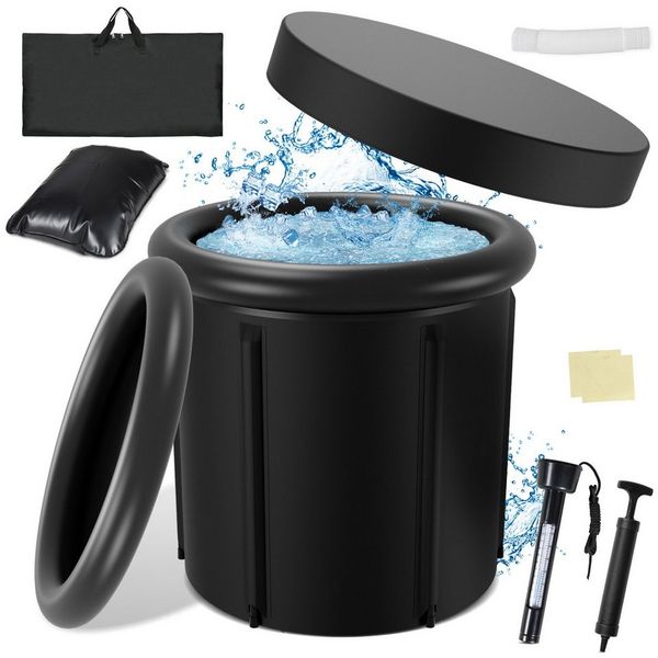 Clanmacy Rundpool Eisbad 80cm Ø, Becken+Abdeckung, Isol, Ablassvorrichtung (1-tlg)