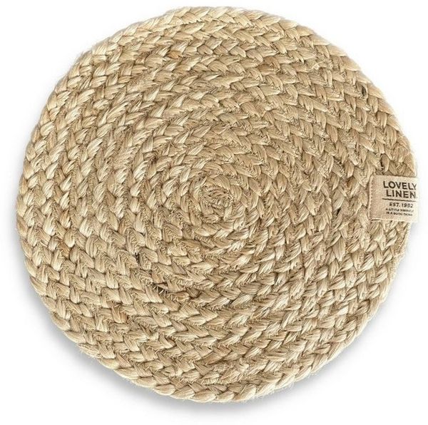 Lovely Linen Platzset Linen Breezy Tischset Jute natural beige Ø40cm (1 Stück), BREEZY PLACEMAT Ø40 NATURAL BEIGE W:40 D:40 H:1
