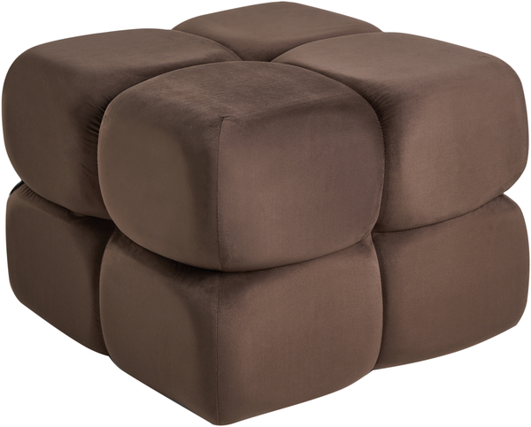 Pouf CALIENTE Samtstoff Dunkelbraun