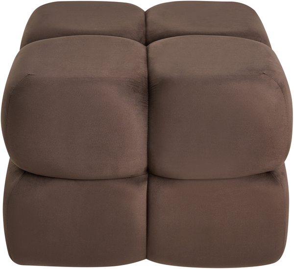 Pouf CALIENTE Samtstoff Dunkelbraun Bild 4