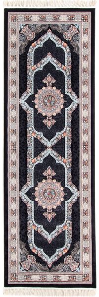 Orientteppich »Kaarina« 300 x 100 cm - schwarz - läufer