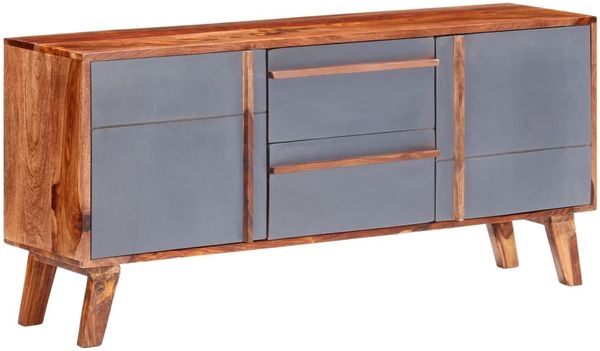 vidaXL Sideboard Grau 120x30x55 cm Massivholz 286371