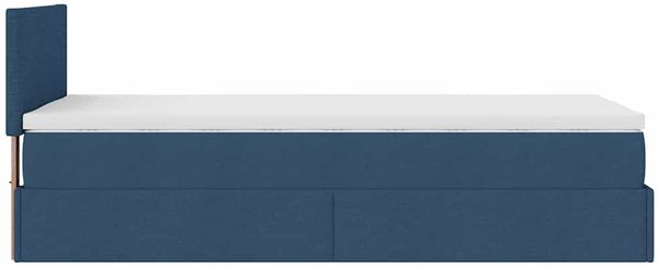 vidaXL Ottomane Bett mit Matratze & LEDs Blau 90x200 cm Stoff 3312200 Bild 11