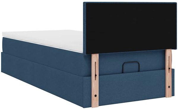 vidaXL Ottomane Bett mit Matratze & LEDs Blau 90x200 cm Stoff 3312200 Bild 12